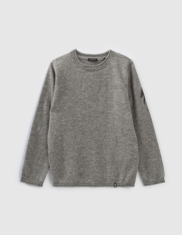 Grauer Jungenstrickpullover aus Wolle und Kaschmir-2