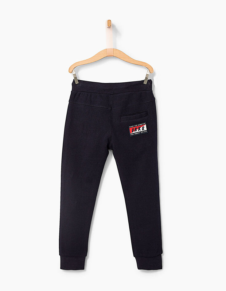 Pantalon marine en maille piquée garçon-3