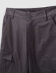Grijze BATTLEbroek canvasstof parachutestijl meisjes-2