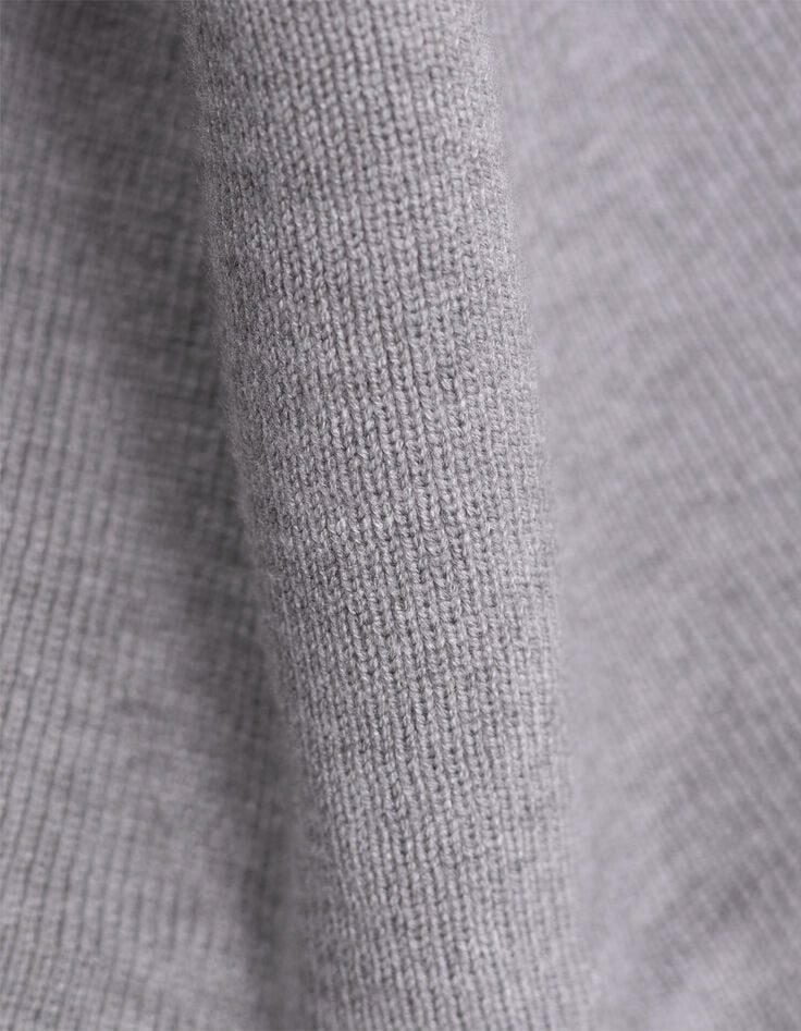 Boy's grey recycled knit rubber logo snood-6