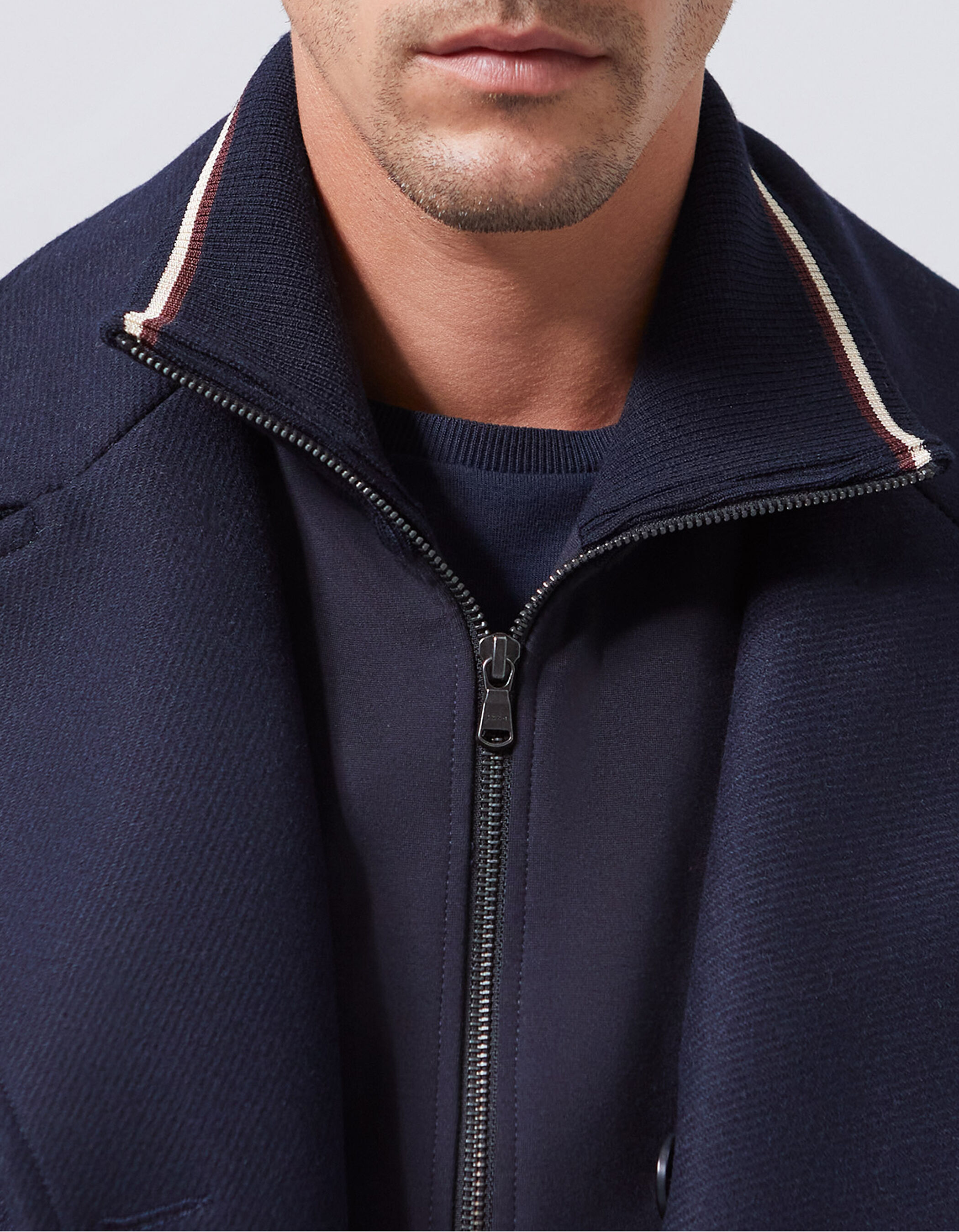 Caban upcycl marine avec parementure amovible Homme