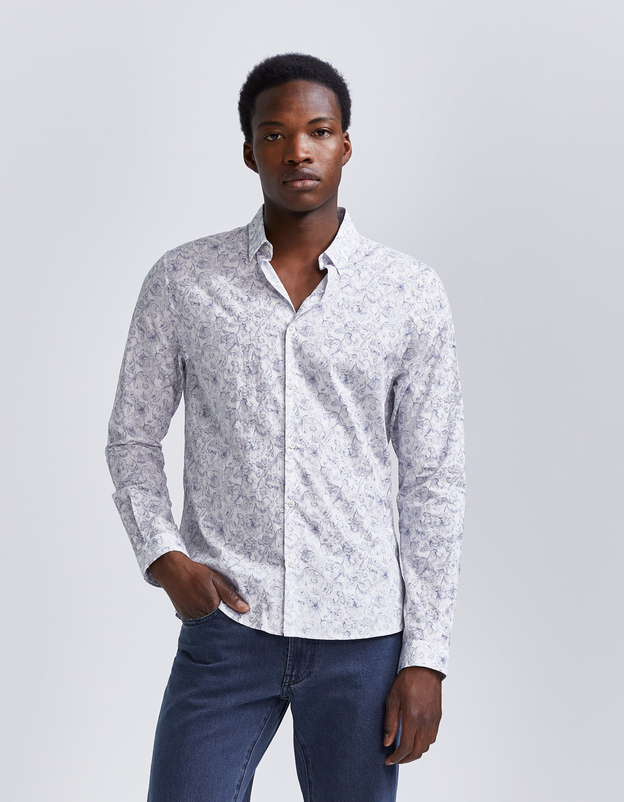 Chemise fleurie ikks homme best sale