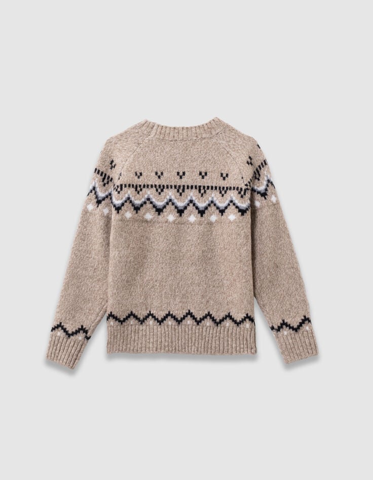 Beige gebreide wintertrui jacquard jongens-6 Beige gebreide wintertrui jacquard jongens-6