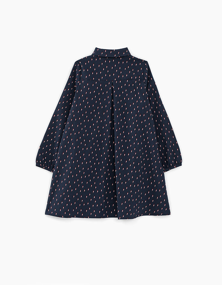 Robe-chemise navy imprimé éclairs fille-4