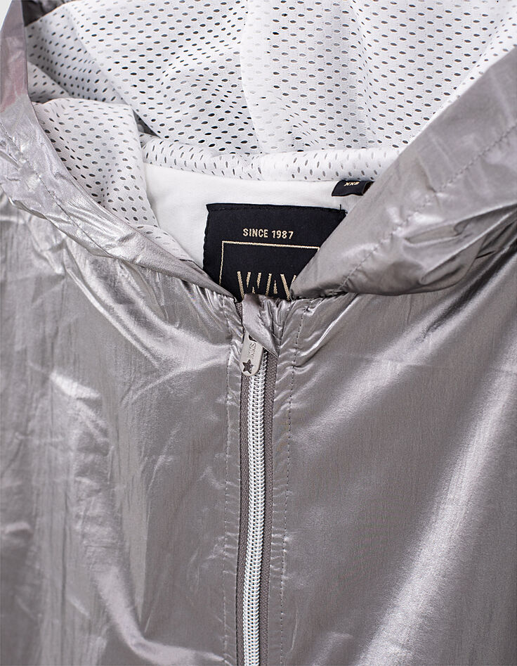 Blouson dark silver nylon à capuche fille -2