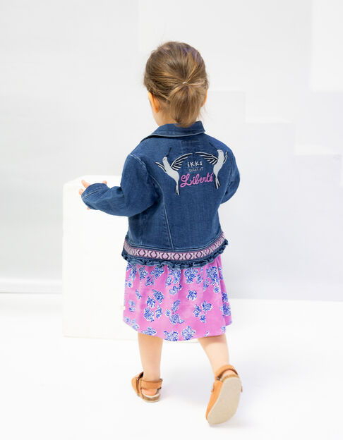 Blauw jeansjasje borduursel rug babymeisjes - IKKS