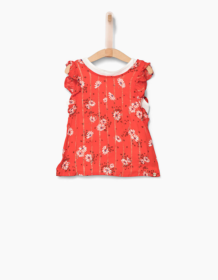 Girls' dark orange and white 2-in-1 vest top-5