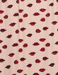 Jupe midi rose satiné imprimé bouches Femme-6