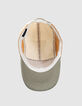 Beige Jungenkappe mit khaki Schirm-6
