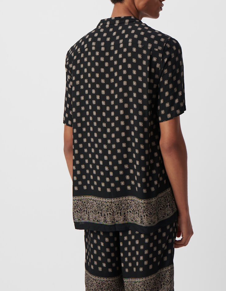 Zwart REGULAR overhemd print Balinese motieven Heren-3