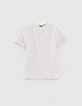 Polo gris chin&eacute; maille fantaisie gar&ccedil;on-1