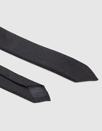 Men's 100% silk black tie