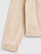 Veste en jean sable brodé fille-7