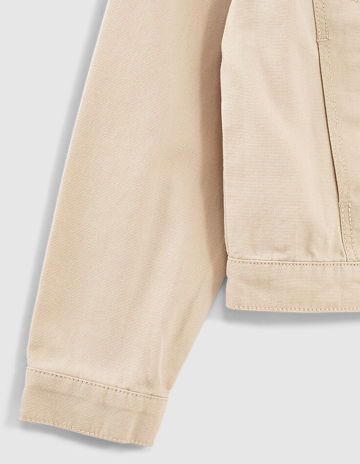 Veste en jean sable brodé fille-7