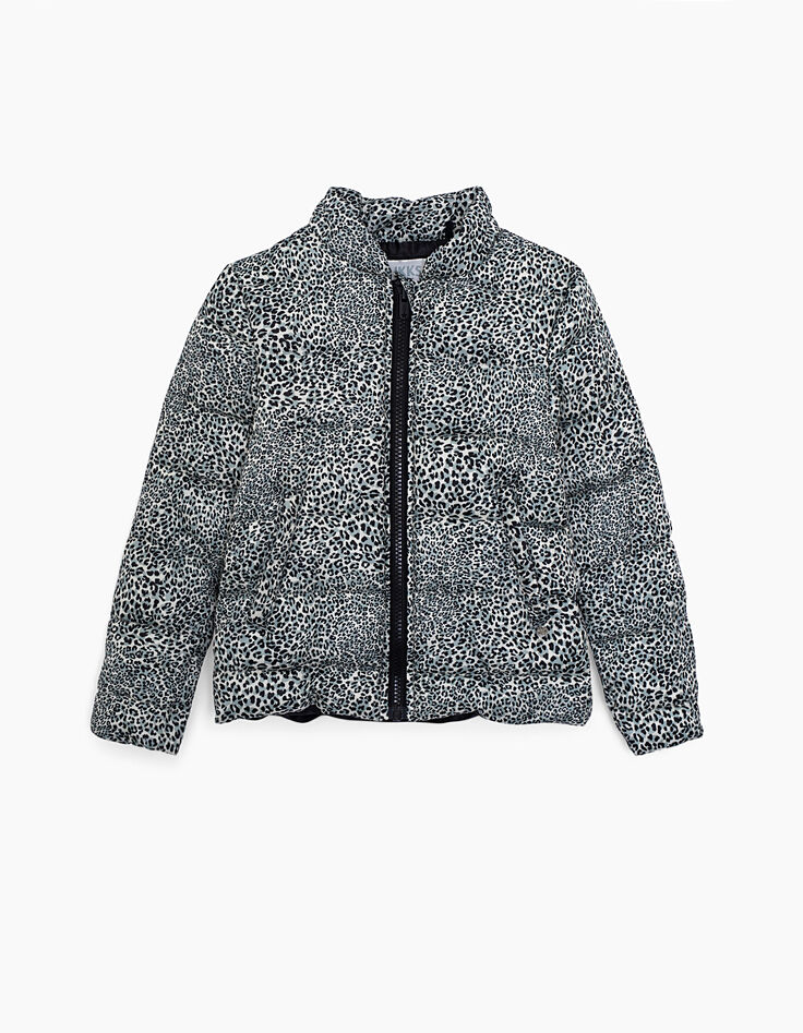 Parka 3 en 1 noire avec doudoune imprimé léopard fille-3