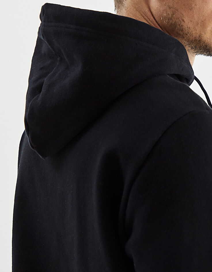 Sweat noir à capuche avec message Homme-5