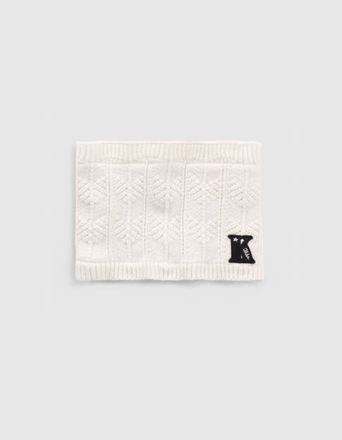 Snood punto blanco roto lúrex niña
