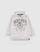 Grey IKKS–MICKEY hoodie with print and embroidery-1
