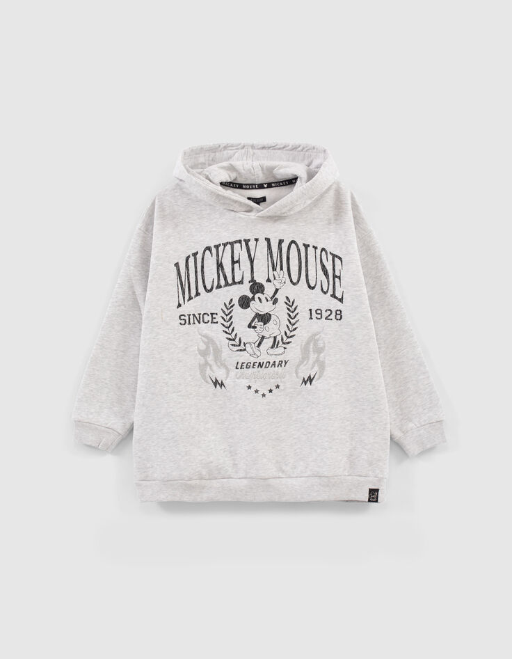 Grey IKKS–MICKEY hoodie with print and embroidery-1