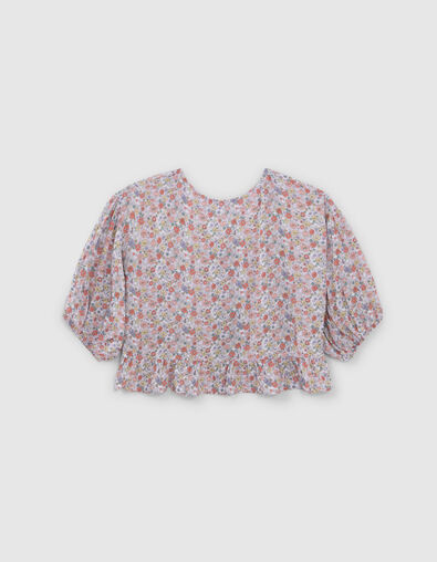 Lila Mädchenbluse aus LENZING™ ECOVERO™ Flower Power - IKKS