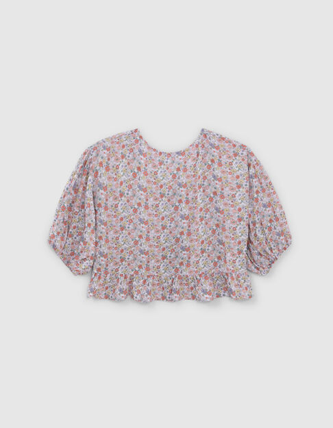 Lila Mädchenbluse aus LENZING™ ECOVERO™ Flower Power - IKKS