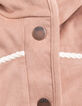 Girl's pink suede and fur coat-5