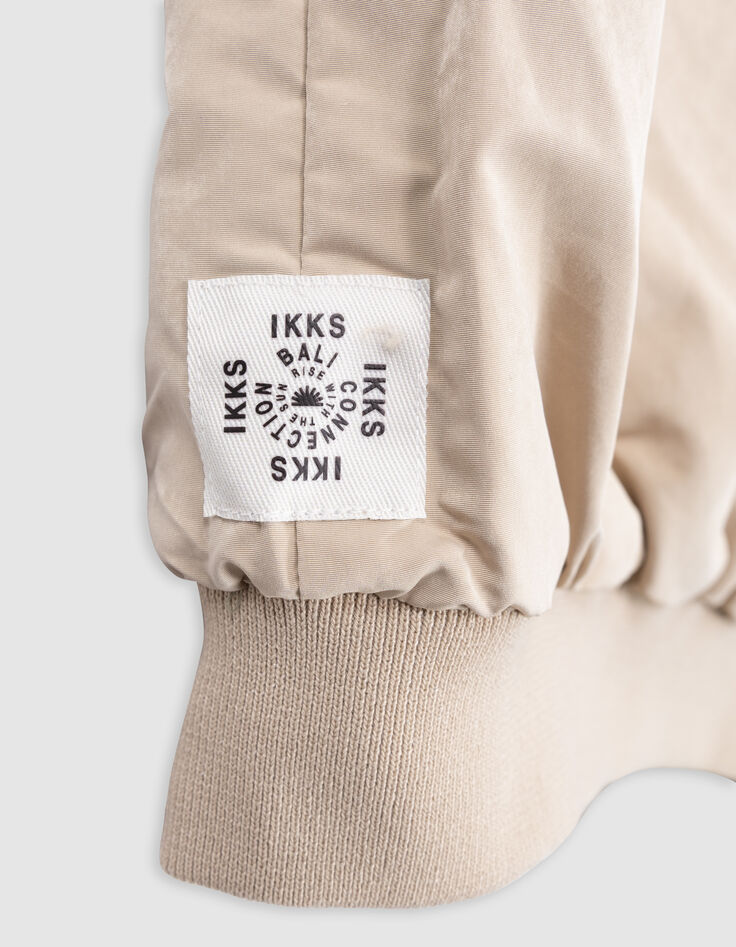 Reversible khaki and beige jacket for boy-10