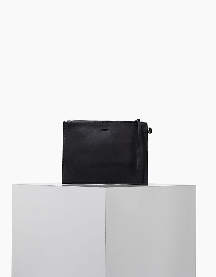 El dúo de bolsas de cuero negro visual de la mujer flash-3