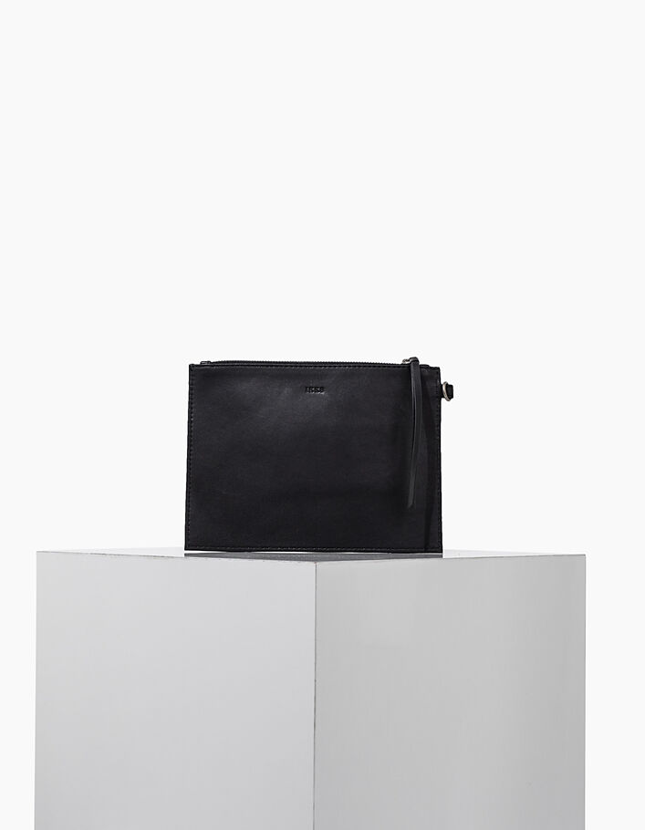 Duo of black leather pouches with women's flash design - IKKS
