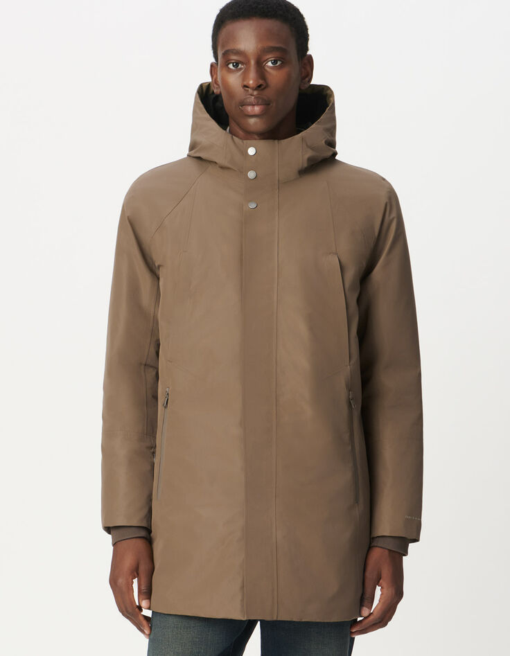 Beige parka WATERPROOF BREATHABLE doorstikt Heren-4