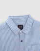 Boys’ ecru shirt with blue stripes-2