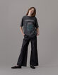 Rechte zwarte gecoate jeans meisjes-2