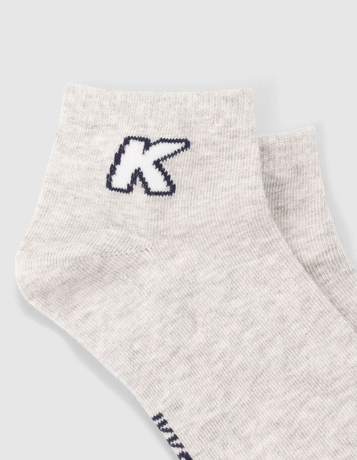 Boys’ grey and navy ribbed socks - IKKS