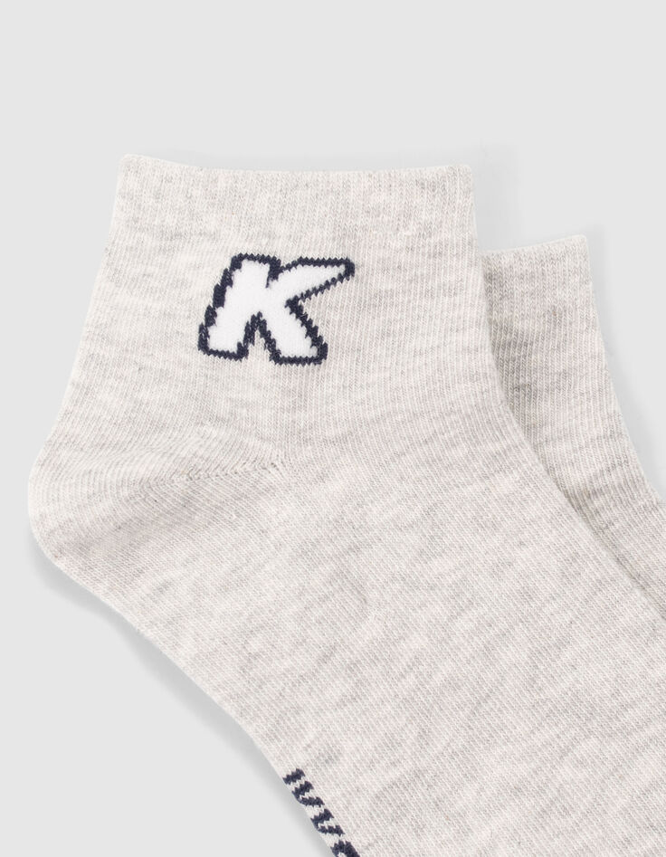 Socken in Grau und Marineblau gerippt-5