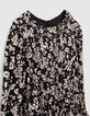 Robe noire effet portefeuille imprim&eacute; graphique fille-2