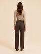 Pantalon de tailleur marron motif chevrons I.Code-4