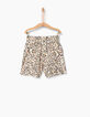 Short fluido melocotón estampado tachista niña-3