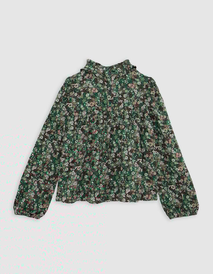 Khaki blouse LENZING™ ECOVERO™ bloemenprint meisje-3