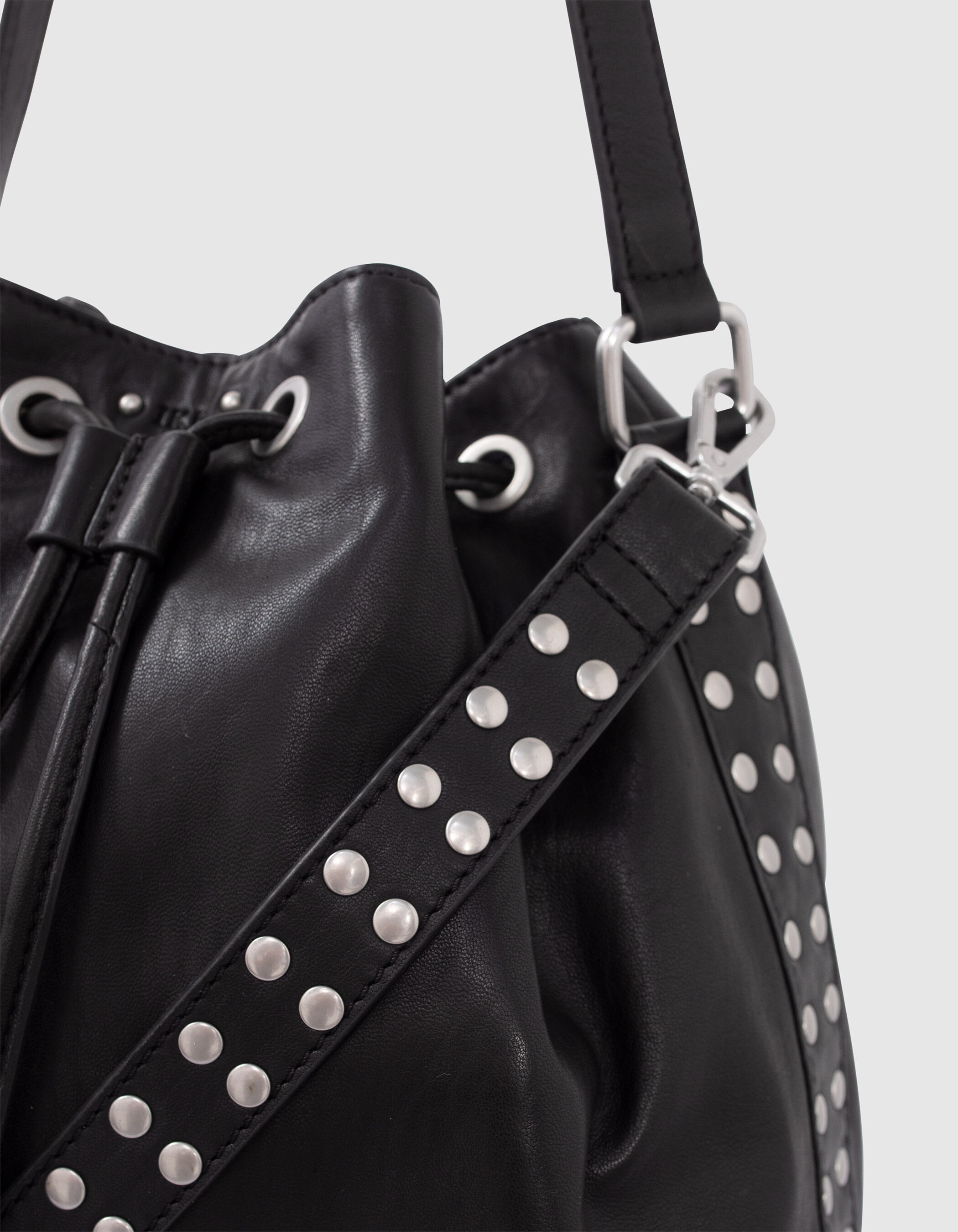 Women s black chrome free leather The Rock Gipsy bag