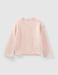 Rosa M&auml;dchenstrickpullover aus Wolle und Kaschmir-1