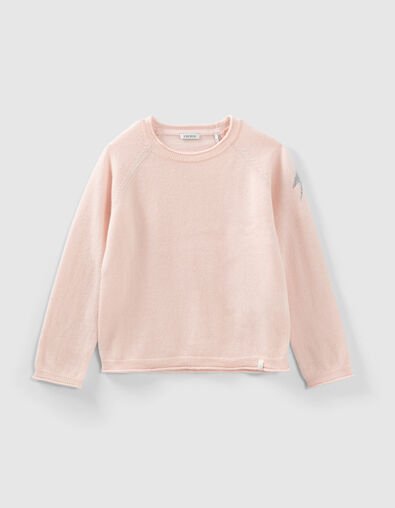 Rosa M&auml;dchenstrickpullover aus Wolle und Kaschmir - IKKS