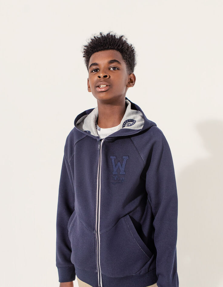 Cardigan navy avec all over int&eacute;rieur gar&ccedil;on -8