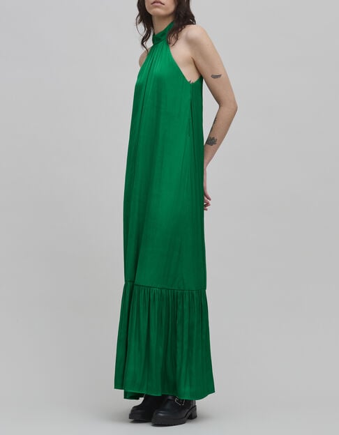 Groene gekreukte jurk van gerecycled polyester armsgaten - IKKS