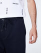 Men’s navy textured fabric jogpants-4