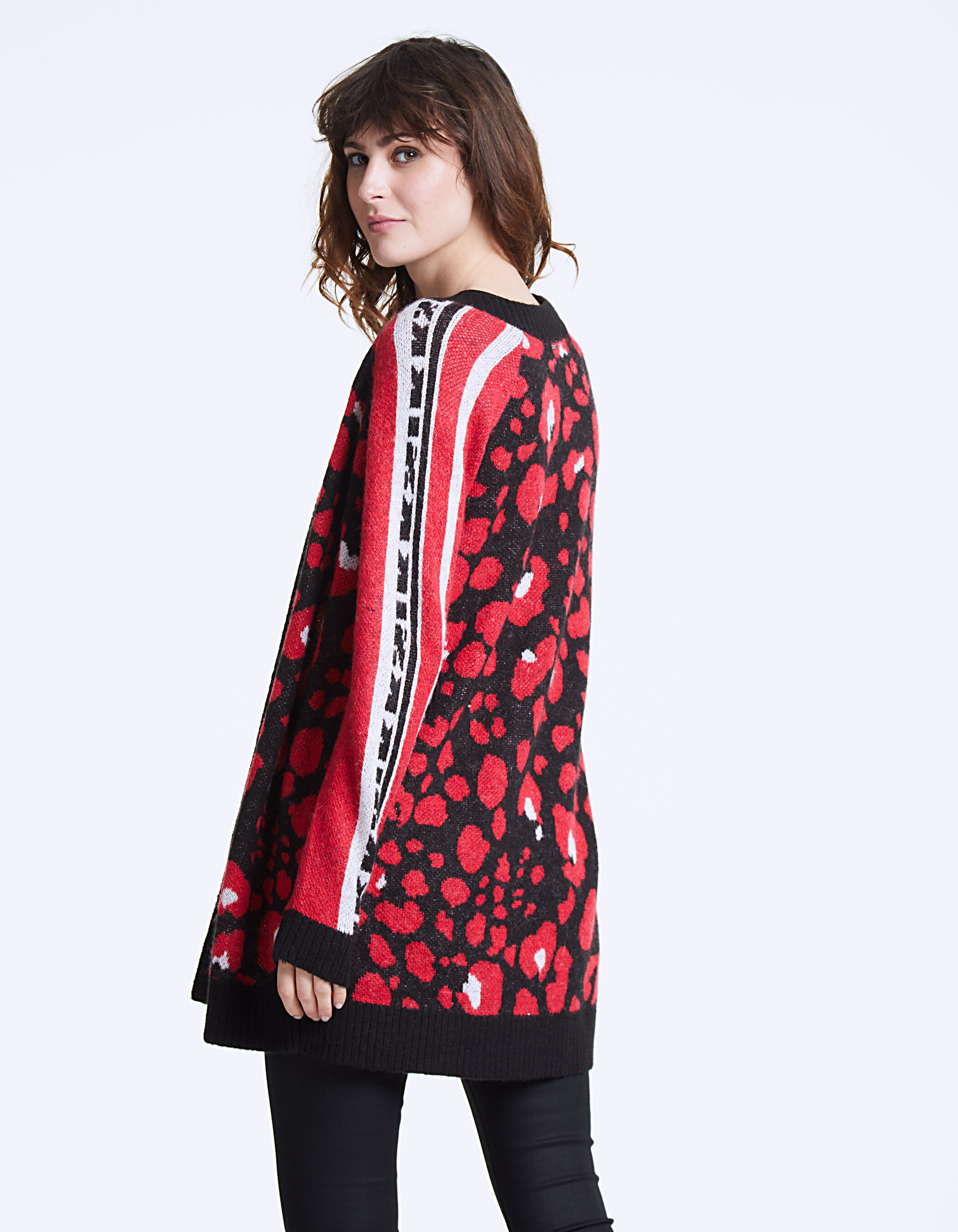 Women s decorative fluffy knit cardigan IKKS
