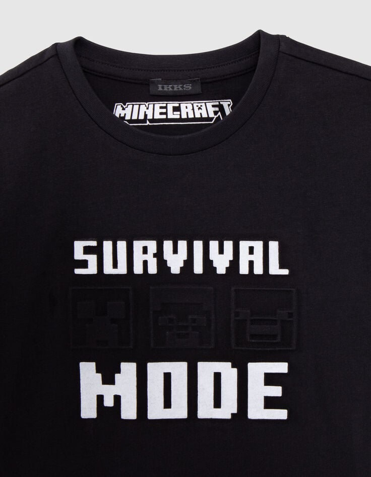 Zwart T-shirt reliëftekst MINECRAFT jongens-2 Zwart T-shirt reliëftekst MINECRAFT jongens-2