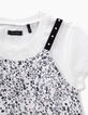 Robe 2 en 1 blanc imprimé tachiste et tee-shirt fille-6