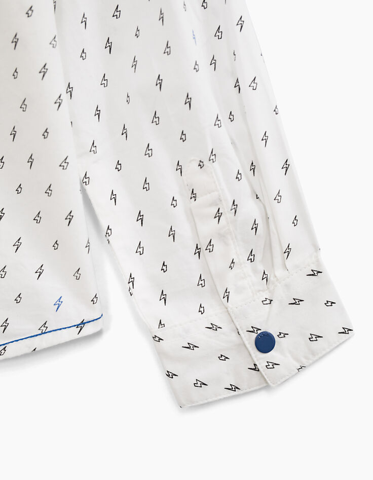 Boys’ white flash print shirt -5 Boys’ white flash print shirt -5