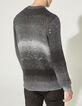 Men&rsquo;s charcoal faded-stripe knit sweater-3