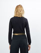 Pull noir en tricot coton et soie avec studs I.Code-3